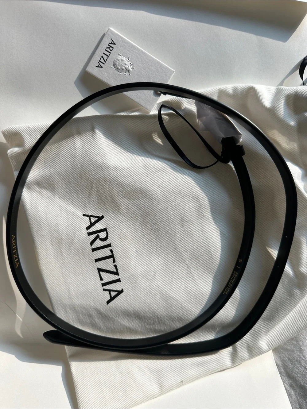Aritzia Black Slim Leather Belt